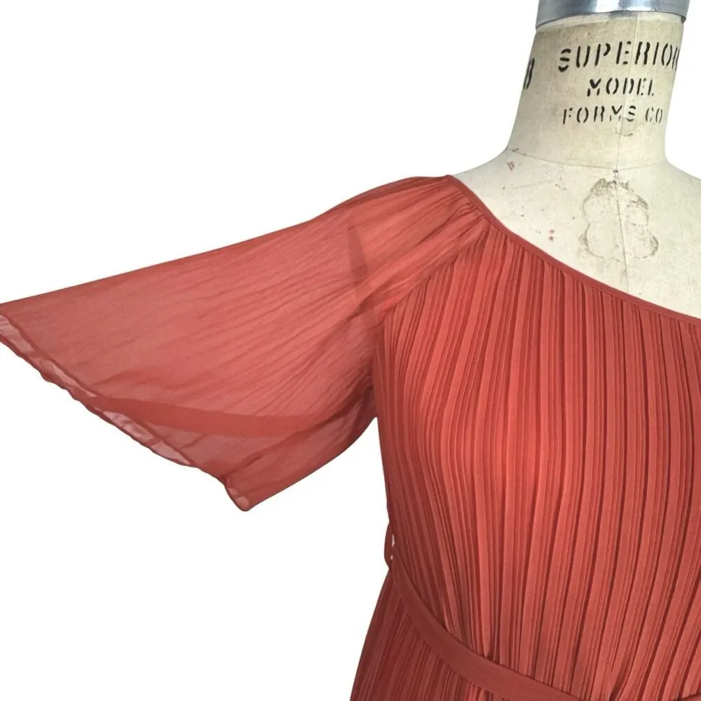 NEW Ya Los Angeles One Shoulder Maxi Dress Womens S Belted Boho Wedding Guest‎